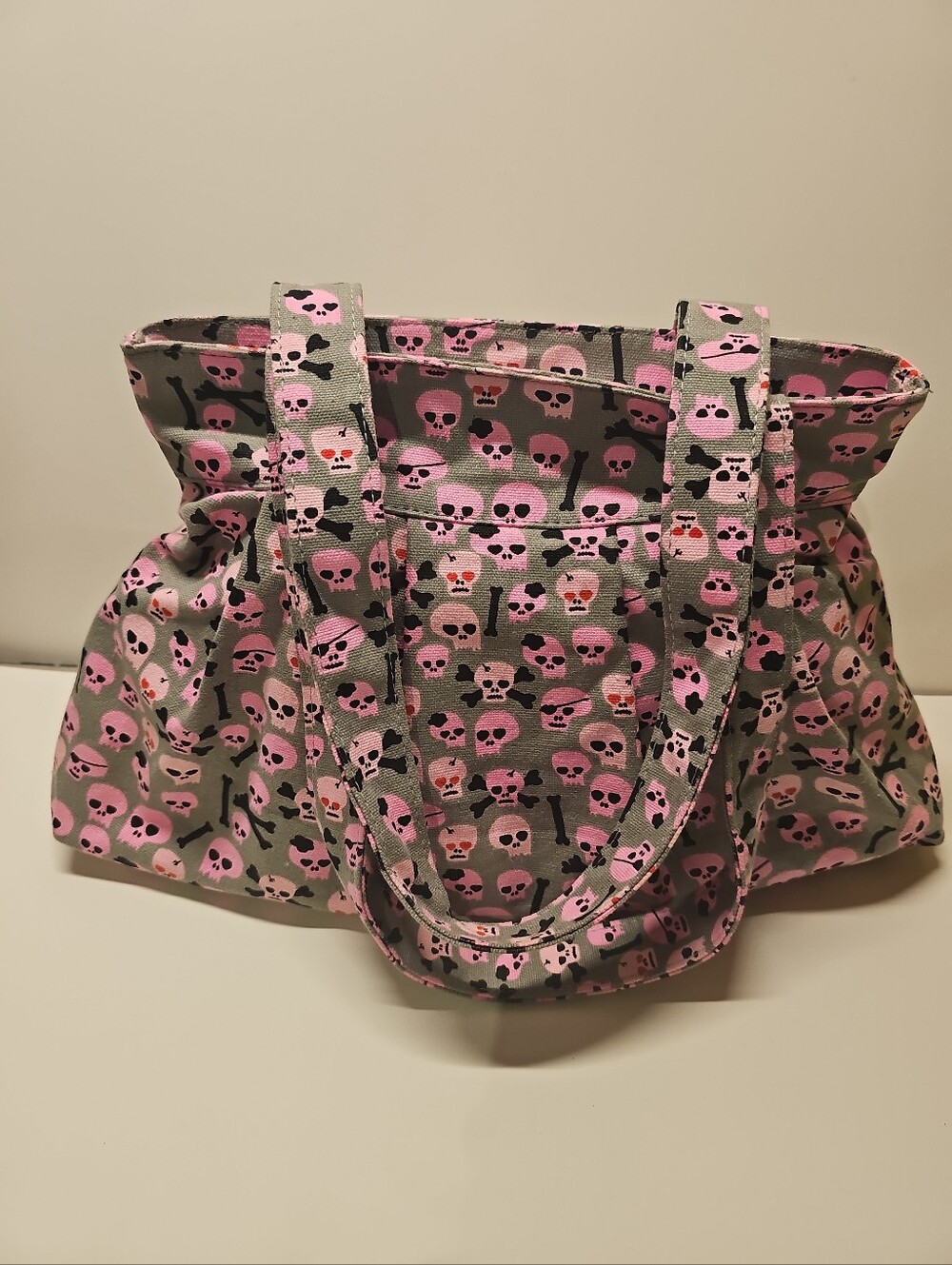 Vintage Loyal Army Clothing Pink Skull Tote Bag Purse Y2K